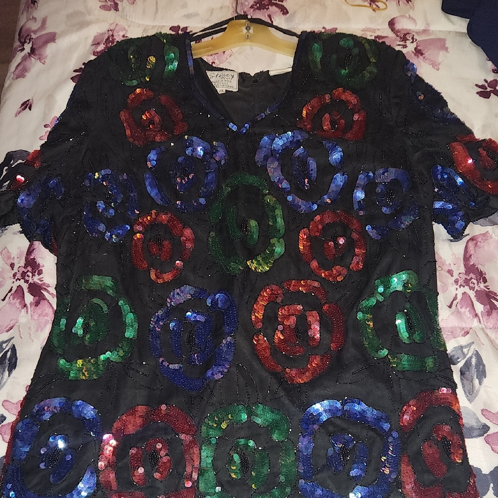 Sequin Floral Women's Top